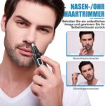 Nasen- & Ohrhaarschneider 3-in-1 – Schmerzfreier Trimmer für Nasen-, Ohren-, Augenbrauen- und Lippenhaare