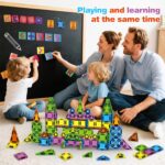 Magnetische Bausteine 227 Teile – STEM Magnetspiel mit Buchstaben & Wörtern, Montessori Spielzeug ab 2–8 Jahre für Kinder – Bild 6