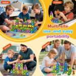 Magnetische Bausteine 227 Teile – STEM Magnetspiel mit Buchstaben & Wörtern, Montessori Spielzeug ab 2–8 Jahre für Kinder – Bild 3