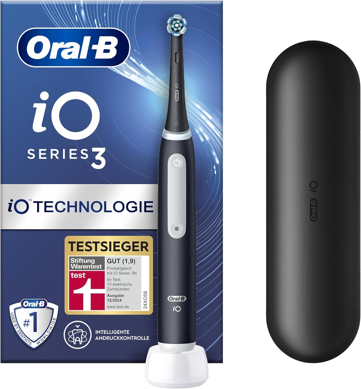 Oral-B iO 3 Elektrische Zahnbürste, 3 Putzmodi, Reiseetui, Testsieger (12/2024)