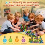 Magnetische Bausteine 227 Teile – STEM Magnetspiel mit Buchstaben & Wörtern, Montessori Spielzeug ab 2–8 Jahre für Kinder – Bild 7