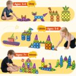 Magnetische Bausteine 227 Teile – STEM Magnetspiel mit Buchstaben & Wörtern, Montessori Spielzeug ab 2–8 Jahre für Kinder – Bild 4