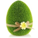 com-four®Osterdeko – Keramikfiguren mit Schleife & Blumen – Bild 4