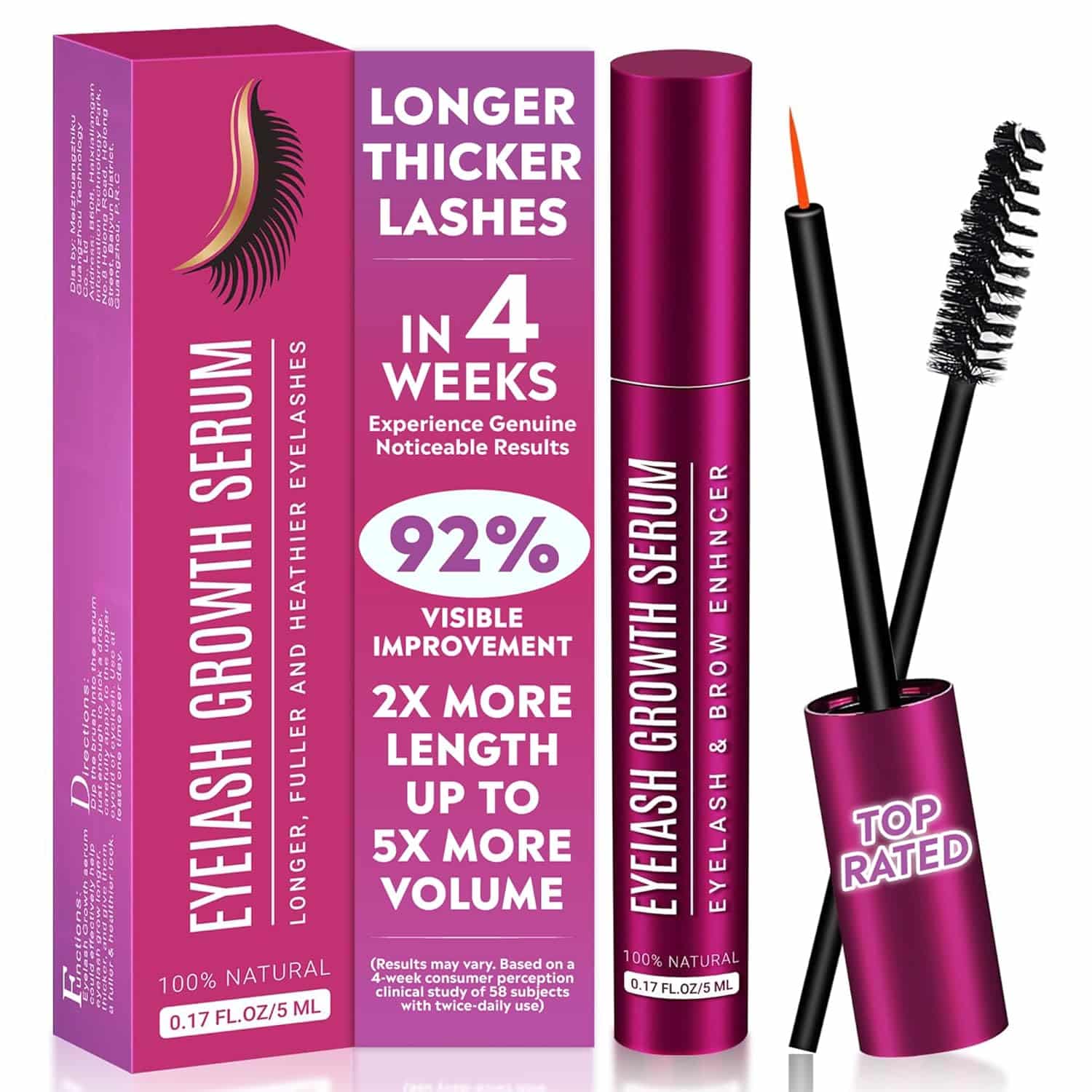 81xcKfDf0eL._SL1500_.jpg Wimpern- & Augenbrauenserum – Natürlich, ohne Hormone, für stärkere & längere Wimpern (5 ml)
