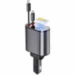 Aimtel Einziehbares Auto Ladegerät Zigarettenanzünder USB Adapter 66W Schnellladegerät KFZ Ladegerät USB C Zigarettenanzünder Kompatibel mit iPhone16/16 Pro Max/15/Galaxy S25/S25 Ultra/S24/Pixel 9 Besuche den Aimtel-Store