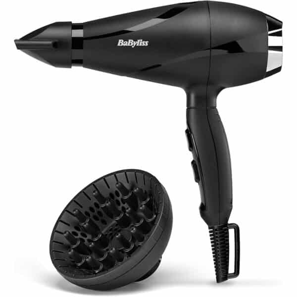 BaByliss Shine Pro 2200 Haartrockner – 2200W Leistung, Ionen-Technologie für Anti-Frizz, mit Düse und Diffusor, Made in Italy, schwarz