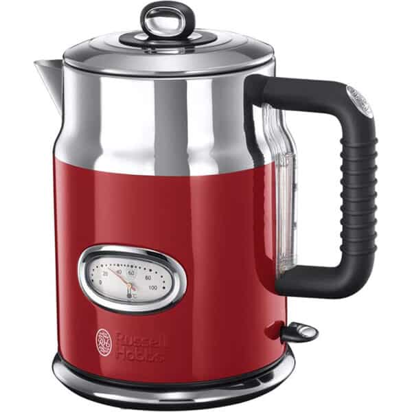 Russell Hobbs Retro Wasserkocher 1,7L – Edelstahl, 2400W, mit Temperaturanzeige