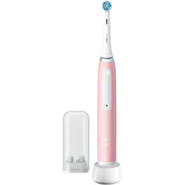Oral-B iO 3N Elektrische Zahnbürste, Rosa – 3 Putzmodi, Mikrovibrationen, inkl. Ladegerät & Bürstenhalter