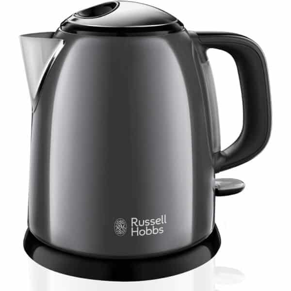 Russell Hobbs 1,0L Wasserkocher – Edelstahl Grau, 2400W, kompakt mit Schnellkochfunktion