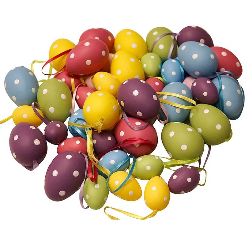 khevga Bunte Ostereier-Set - Klein & Gross mit Band