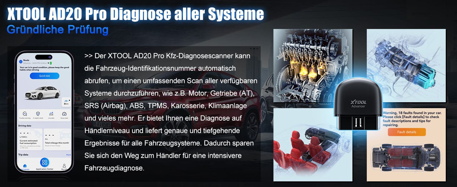 OBDeleven OBD2 Diagnosegerät, Bluetooth Fehlerausleser für Android & iOS