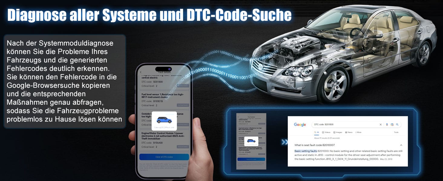 OBDeleven OBD2 Diagnosegerät, Bluetooth Fehlerausleser für Android & iOS