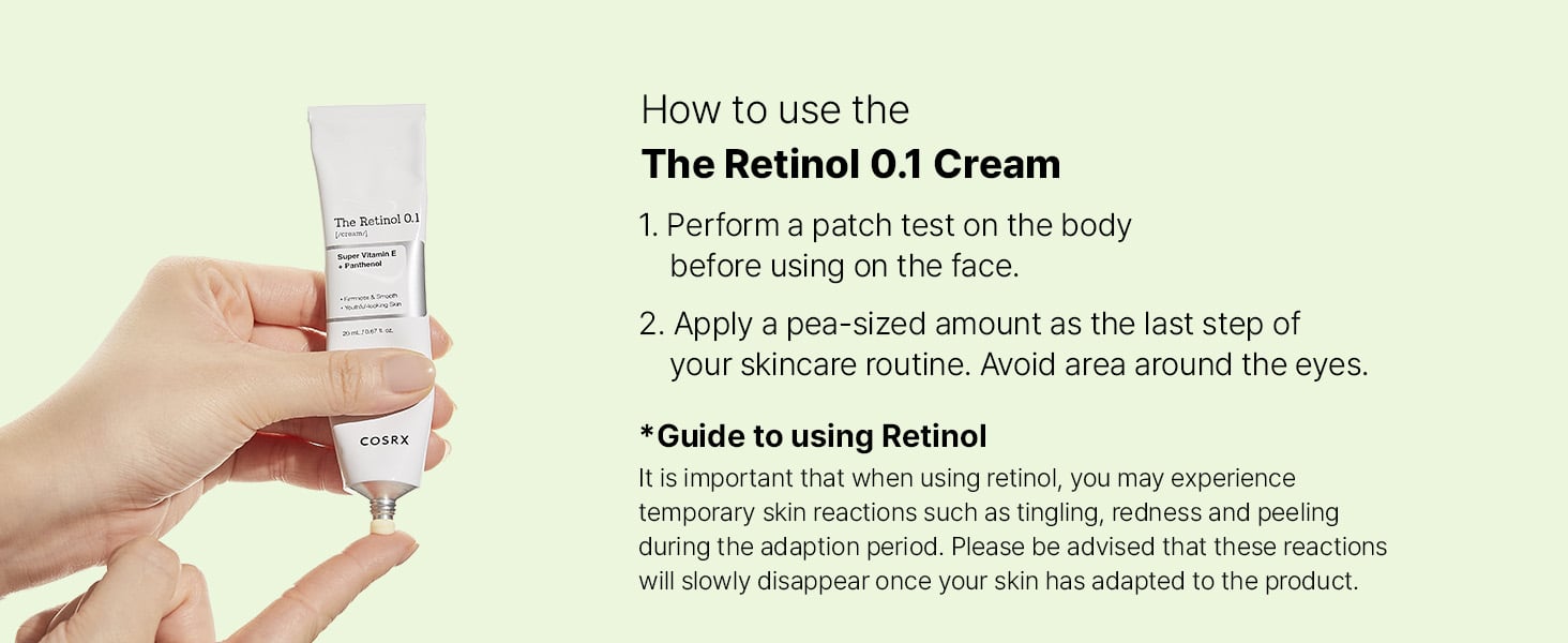COSRX Retinol 0.1 Creme – Anti-Falten & Anti-Pickel Pflege, mit Hyaluronsäure