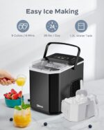 Silonn Eiswürfelmaschine – 9 Eiswürfel in 6 Min, 12 kg/Tag, kompakt & selbstreinigend