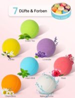 Badebomben Geschenkset – 7 Stück für Frauen, Mama, Freundin & Kinder – Perfekt für Geburtstag, Weihnachten, Valentinstag