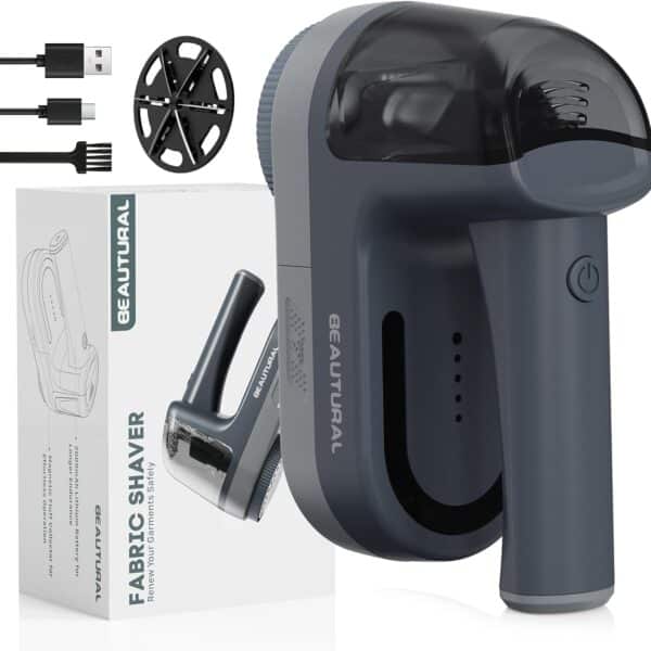 BEAUTURAL Elektrischer Fusselrasierer – USB-C, 2 Stufen, 2000 mAh Akku für alle Stoffe