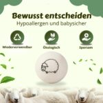 Hanamura Trocknerbälle aus Schafwolle – 6er Set, XXL, weich & umweltfreundlich, inkl. Tasche