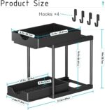 StowBin Organizer Set für Küche & Badezimmer, 2er Pack Unter-Regale mit Haken