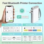 Nelko Bluetooth Etikettendrucker P21 – Tragbares Labelgerät für iOS & Android, selbstklebend, kabellos, mini