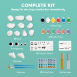 JOYIN Steine Bemalen Set für Kinder – 10 Steine & 18 Farben, inkl. Sticker & Glitzer – Kreatives Geschenk ab 6 Jahren