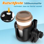 Guiseapue Universal Getränkehalter für Kinderwagen & Fahrrad – 2-in-1 Becher- & Handyhalter, Geschenkidee für Mamas