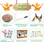 Dino-Eier Ausgrabungsset – 12-teiliges STEM Spielzeug mit Tattoos für Kinder ab 4 Jahren