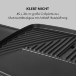 Klarstein Gatsby Elektrogrill – 2000W Tisch- & Standgrill mit Haube, Antihaftplatte & Seitentischen – Bild 4