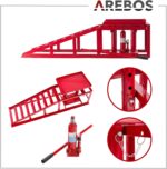 Arebos 2x Hydraulik-Auffahrrampe – Höhenverstellbar, 2 t, 245 mm Breite, mit Sicherheitsventil