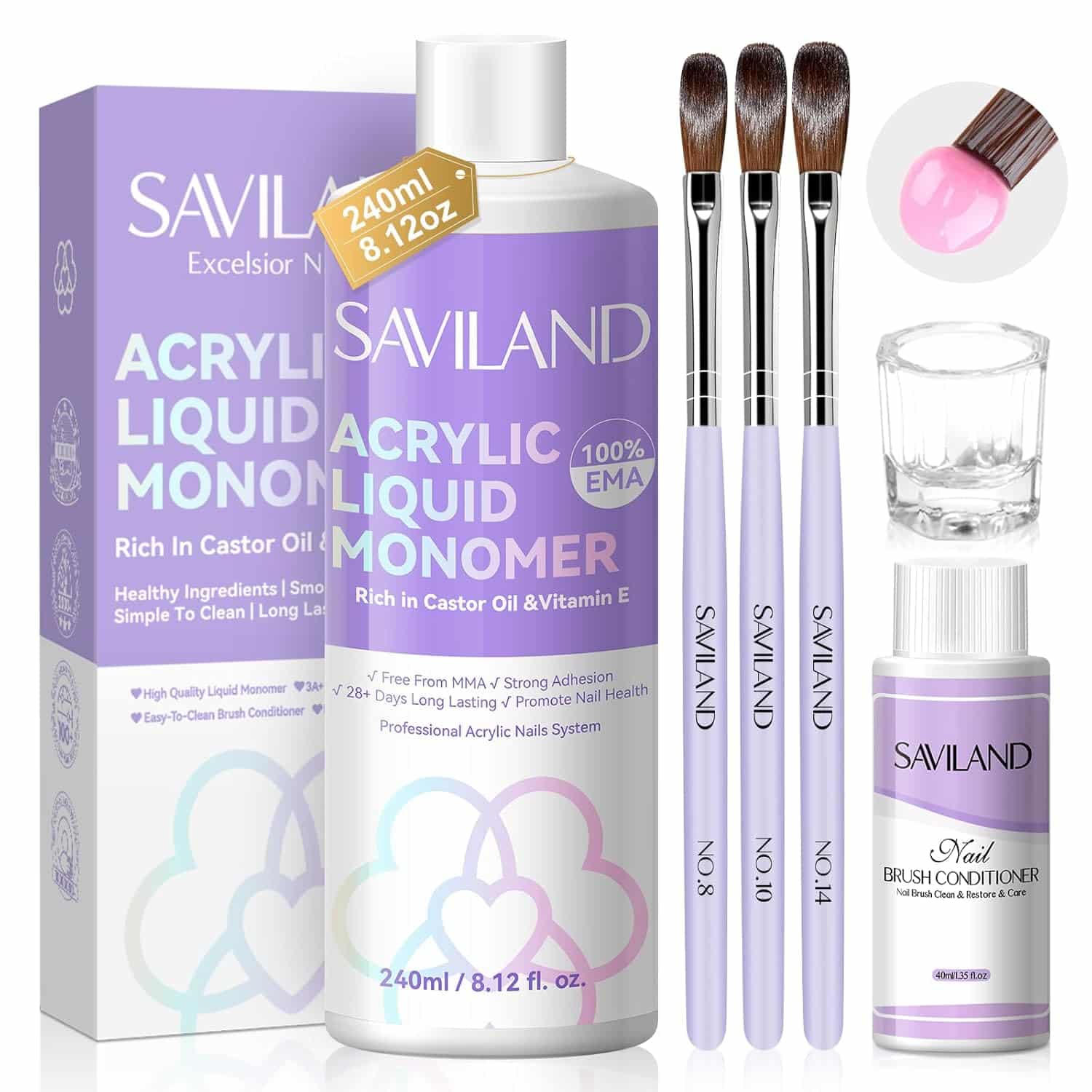 71Mzy4xkvL._SL1500_.jpg SAVILAND Acryl Liquid Set – Monomer für Nägel mit Pinseln