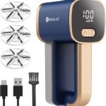 WiredLux Elektrischer Fusselrasierer – Wiederaufladbar mit LED & 3 Stufen, 6-Klingen, USB