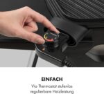 Klarstein Gatsby Elektrogrill – 2000W Tisch- & Standgrill mit Haube, Antihaftplatte & Seitentischen – Bild 5