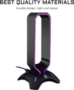 THE G-LAB K-Stand RADON – RGB Headset-Ständer mit USB-Hub & rutschfester Basis für PC/PS4/Xbox