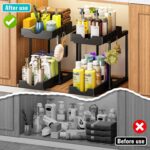 StowBin Organizer Set für Küche & Badezimmer, 2er Pack Unter-Regale mit Haken