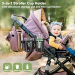 3-in-1 Getränke- & Handyhalter für Kinderwagen & Co.