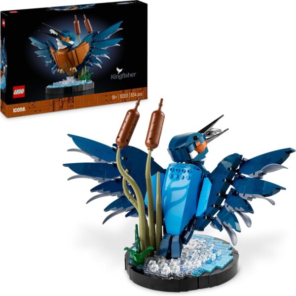 LEGO Icons Eisvogel – Deko-Vogel Bauset für Erwachsene, Büro & Zuhause (10331)