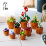 LEGO Icons Mini Pflanzen 10329 – 9 Baubare Blumen im Terrakotta-Topf, Botanical Collection Deko-Set für Erwachsene