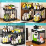 StowBin Organizer Set für Küche & Badezimmer, 2er Pack Unter-Regale mit Haken