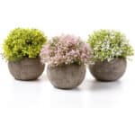Weiss Gelb Rosa Kunstpflanze,3er-set