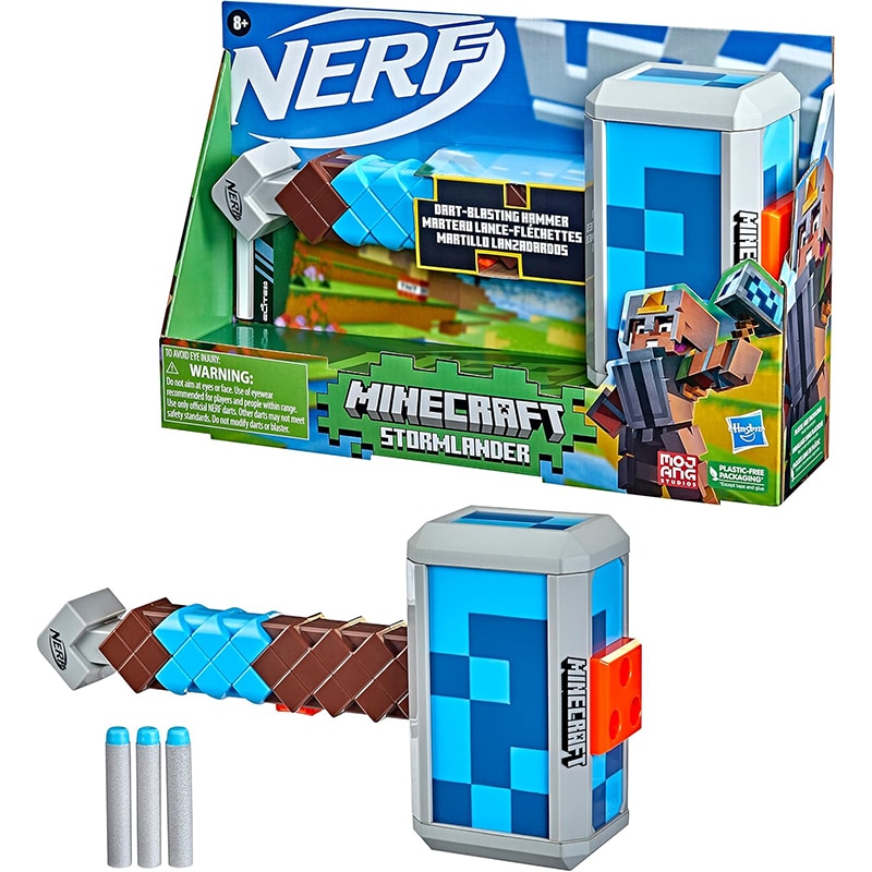 NERF Minecraft Stormlander Hammer – feuert 3 Darts, inkl. Elite-Darts