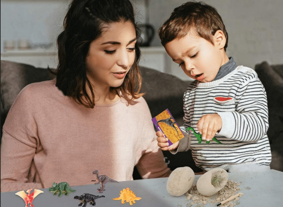 Dino Ei Ausgrabungsset – Archäologie Spielzeug mit Dinosaurier Figuren