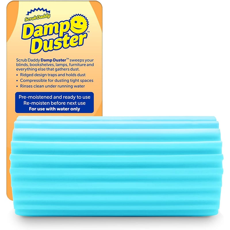 Scrub Daddy Damp Duster – Waschbarer Staubschwamm mit Rillen, antistatisch & vielseitig für Haushalt & Jalousien