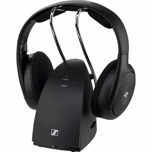 Sennheiser RS 120-W Funkkopfhörer – Klarer TV-Sound, 3 Klangmodi, 60 m Reichweite, mit Sender & Ladestation