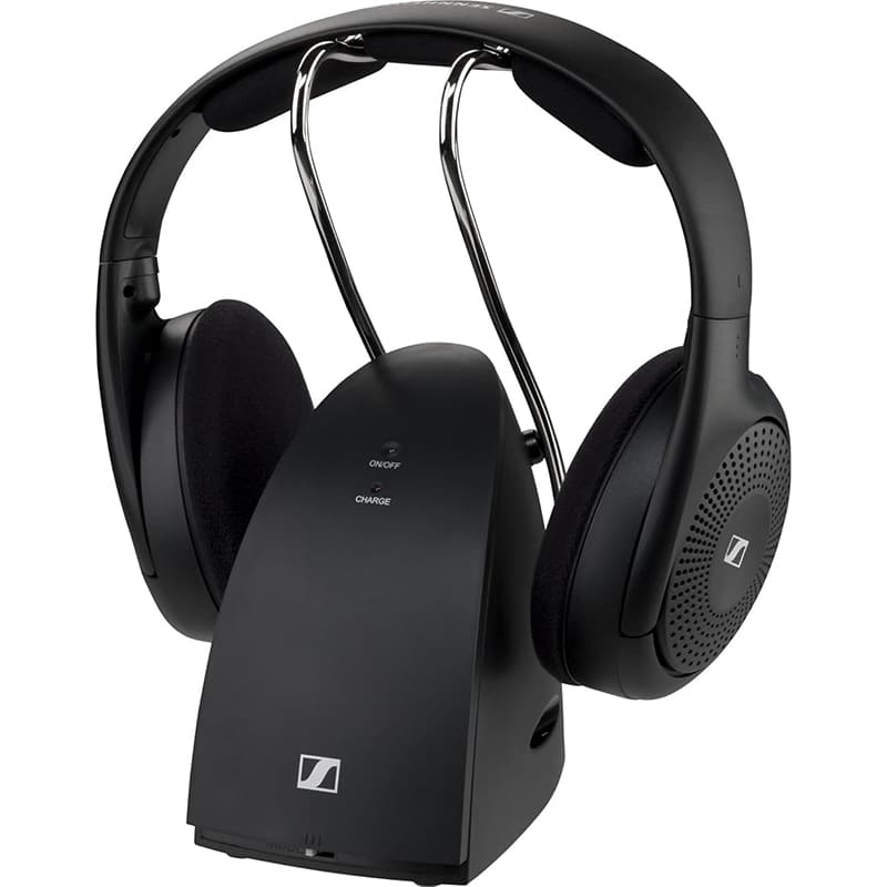 Sennheiser Sennheiser RS 120-W Funkkopfhörer – Klarer TV-Sound, 3 Klangmodi, 60 m Reichweite, mit Sender & Ladestation