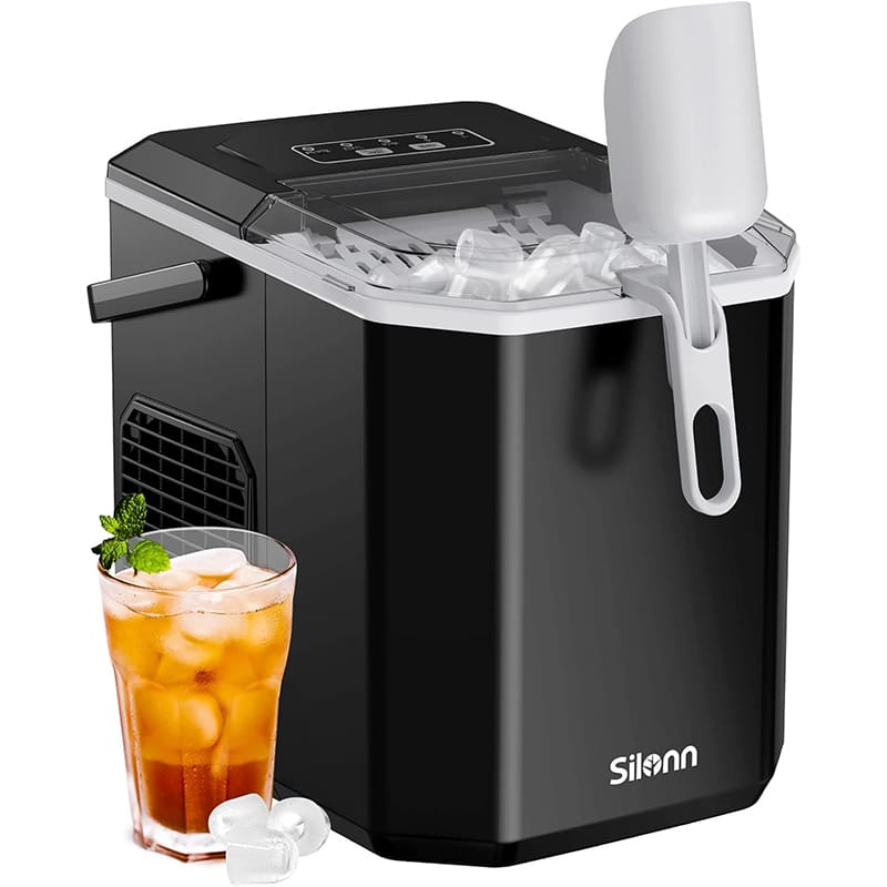 Silonn Silonn Eiswürfelmaschine – 9 Eiswürfel in 6 Min, 12 kg/Tag, kompakt & selbstreinigend