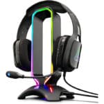 THE G-LAB K-Stand RADON – RGB Headset-Ständer mit USB-Hub & rutschfester Basis für PC/PS4/Xbox