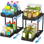 StowBin Küchen Organizer, 2 Pack Unter Waschbecken Regal mit 4 Haken