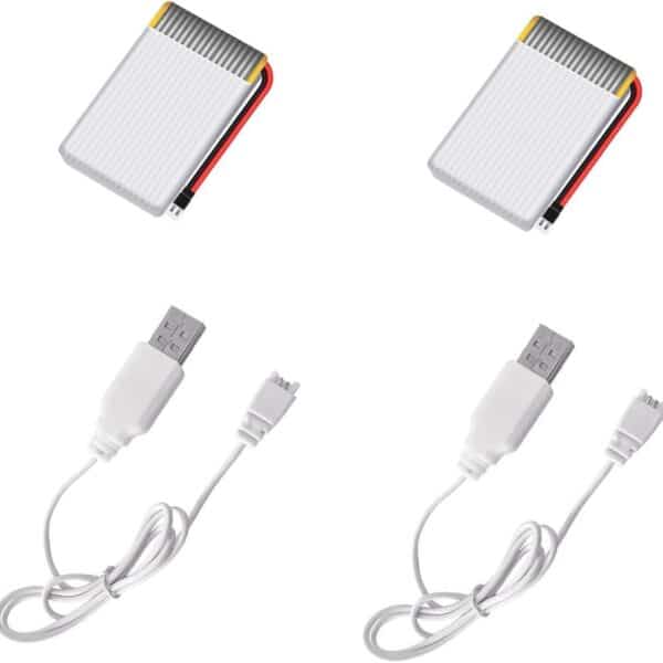 2× Akku & USB-Ladegerät für Q9S Drohne – 3,7 V wiederaufladbar