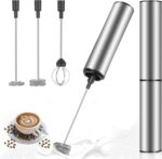 MOSUO Elektrischer Milchaufschäumer – USB, Edelstahl, Doppel-Schneebesen