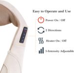 Nackenmassagegerät Shiatsu Massagegerät Schulter Nacken mit Wärme - Elektrisch Massagekissen mit 3D-Rotation Massage
