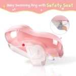 Baby Schwimmring mit Sonnendach SPF 50+ – Für 5-16 kg, mit Balance Ball zur Verhinderung des Umkippens.